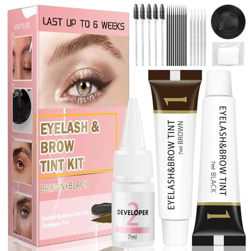 Professional Eyelash & Eyebrow Color Kit - Long Lasting, Safe Formula