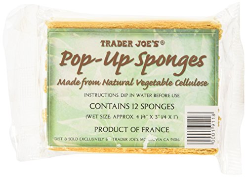 Trader Joe's Natural Vegetable Cellulose Pop Up Sponges - 12 Count Pack