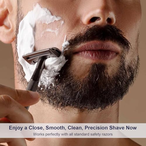 THURLADY 100 Count Platinum Coated Double Edge Safety Razor Blades - Sharp & Skin-Friendly, Compatible with All Standard Razors
