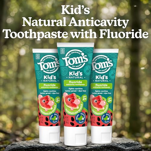Tom's of Maine Natural Kids Fluoride Toothpaste Watermelon 3 Pack 5.1 oz