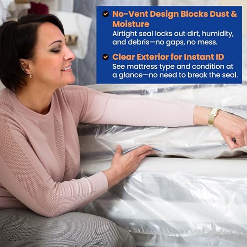 VICMORE King Mattress Bag for Moving & Storage - Clear PE, 78x100x14 in