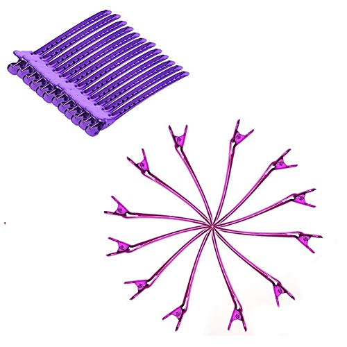 12 Pack Hair Sectioning Clips Metal Duckbill Hair Clamps for Salon & Styling