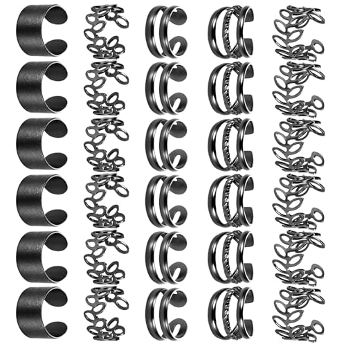 30 Pcs Black Hair Jewelry Clips for Braids & Dreadlocks