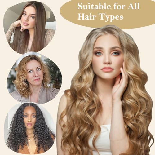 Ystrybo Heatless Curls Overnight Set - 9 PCS Satin Curlers (Purple)