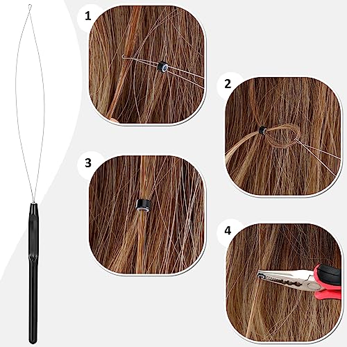 600Pcs Hair Extension Tools Kit Micro Link Beads & Accessories for Hair Styling