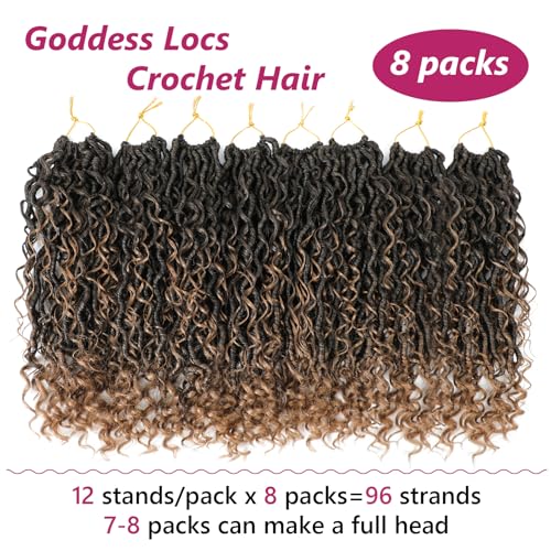 Goddess Locs Crochet Hair 18 Inch - 8 Packs Pre-Looped Faux Locs