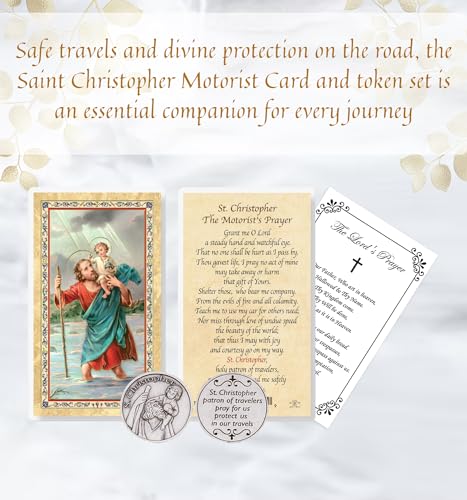 Saint Christopher Prayer Card and Token Set - Travel Protection