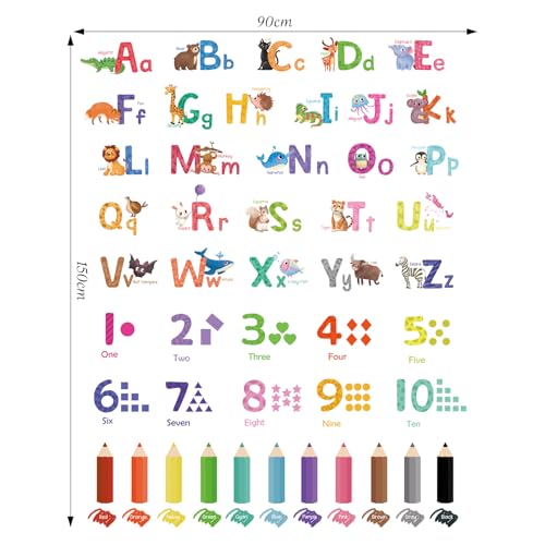 SHUCHING Animal Alphabet Wall Decal for Kids' Rooms - Educational ABC Stickers