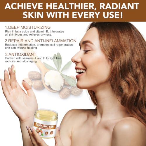 Organic Raw Shea Butter - Deep Moisturizing for Body, Face & Hair - 7.8 OZ