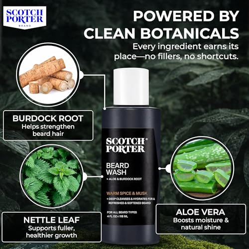 Scotch Porter Moisturizing Beard Wash - Warm Spice & Musk, 4 oz