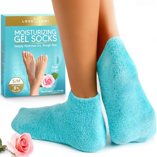 Love Lori Moisturizing Gel Socks for Women - Infused with Vitamin E & Jojoba Oil