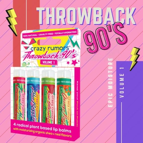 Crazy Rumors 90's Mix Lip Balm 4-Pack - Vegan & Natural Flavors