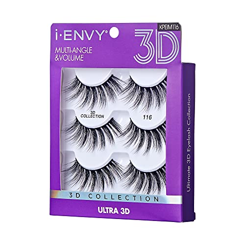 iEnvy False Eyelashes 3 Pairs Fluffy Natural Volume Faux Mink for Eye Makeup