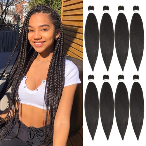 FIRSTCYH 20 Inch Pre-Stretched Braiding Hair - 8 Packs Yaki Texture