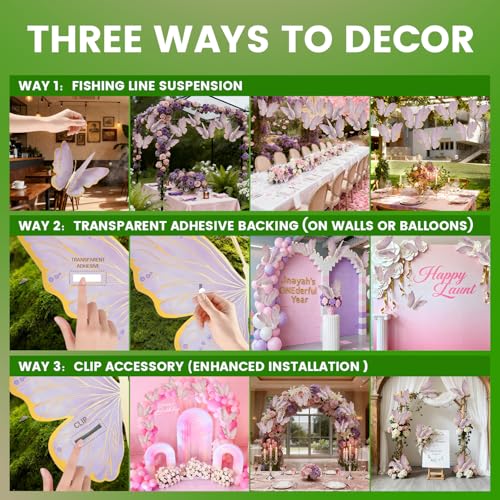 Oversized 3D Metallic Gold Butterfly Wall Decor - 10-20" for Weddings & Nurseries