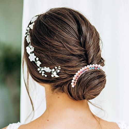 MIKIMIQI Pearl Rhinestone Butterfly Hair Fork Clips for Updo & Vintage Styles