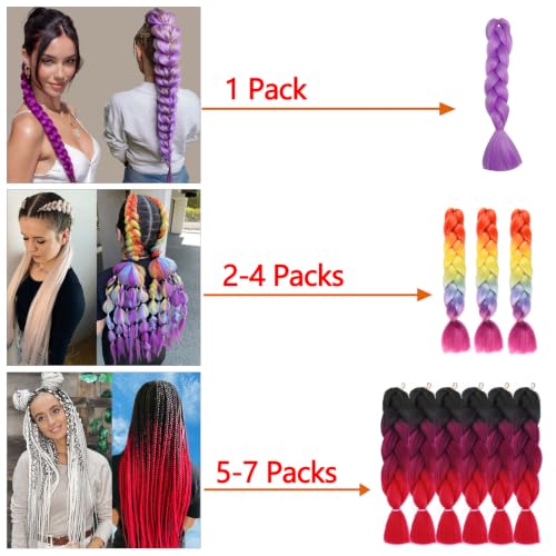 Herina 24-Inch Orange Jumbo Braiding Hair Extensions - 3 Pack Synthetic