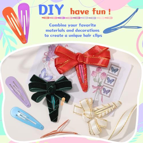 120Pcs 2In Snap Hair Clips for Girls Women, No-slip Metal Small