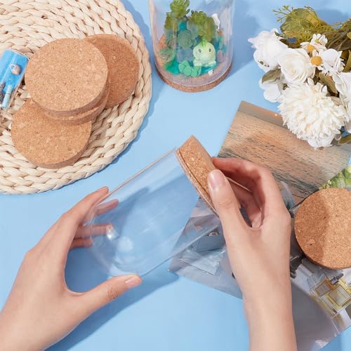 BENECREAT Wooden Cork Bottle Stoppers - 6 Pack, 3" Diameter Tapered Design for Wine & DIY Crafts