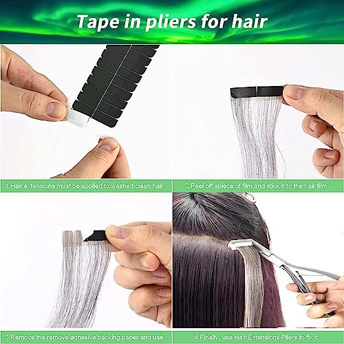 Hair Extension Tools Kit with Pliers & Tape Tabs, Professional Tape-In Sealer