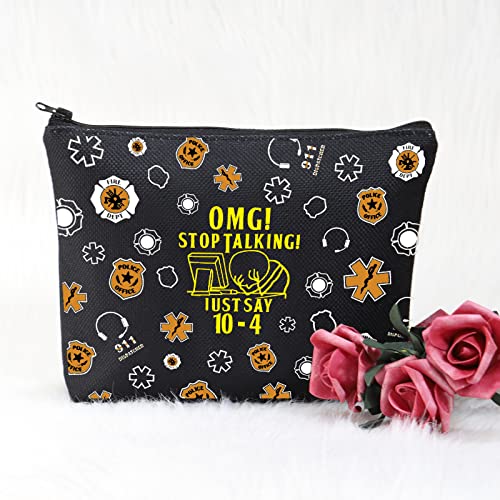 911 Dispatcher Canvas Cosmetic Bag - Stop Talking Just Say 10-4 Travel Pouch