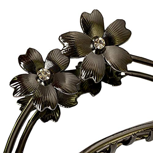 Double Flower Shaped Metal Hair Claw Clips - 4 Colors, Durable & Elegant