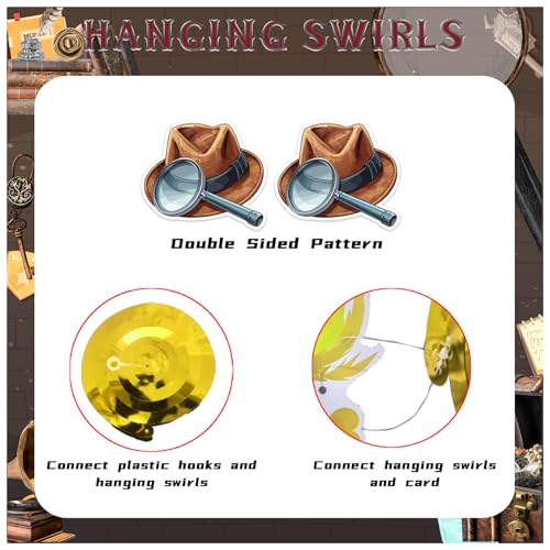 24 PCS Detective Hanging Decorations for Themed Parties
