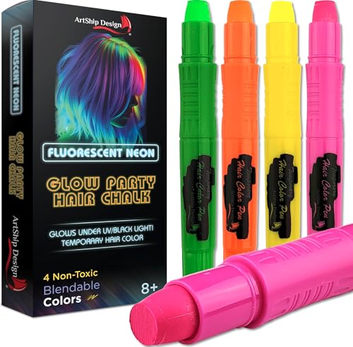 ArtShip Design Fluorescent Neon Temporary Hair Color - Glow Party Chalk
