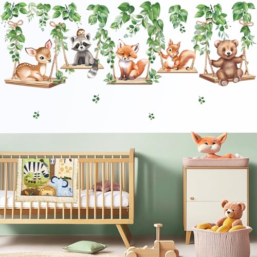 Woodland Animal Wall Decals - Bear, Deer & Fox Art for Kids Room