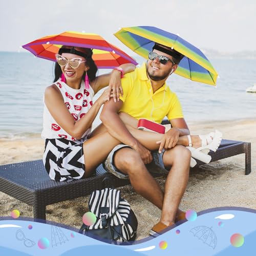 Arcimatto 4 Pack Umbrella Hats - Hands-Free Sun & Rain Protection