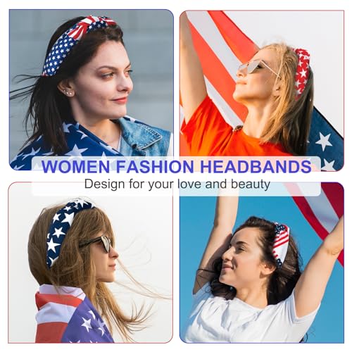 IDDFEVE 4-Pack Patriotic Headbands for Women - 4th of July & Independence Day Accessories