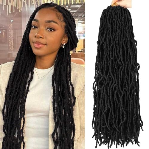Datuoda 8 Packs 24 Inch Soft Locs Crochet Hair - 1B Faux Locs