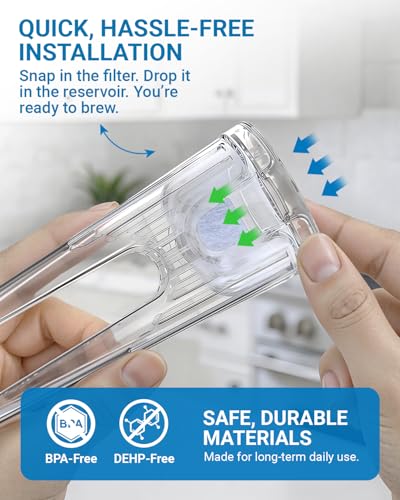 Keurig Water Filter Holder with 2 Replacement Filters - Compatible with Tall Reservoir Models
