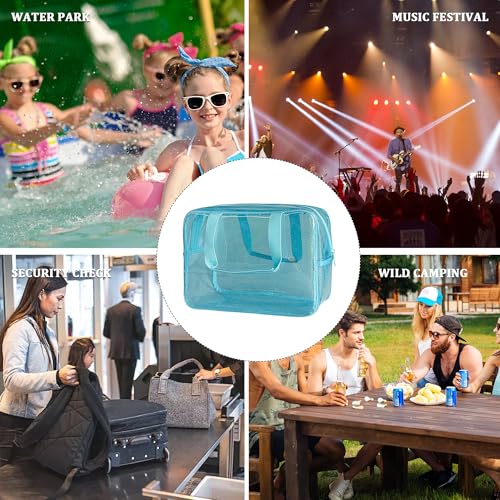 TotePrint Blue Waterproof Iridescent Travel Toiletry Bag for Men & Women - 11.81x5.12x8.27in, Portable Cosmetic Organizer with Handle