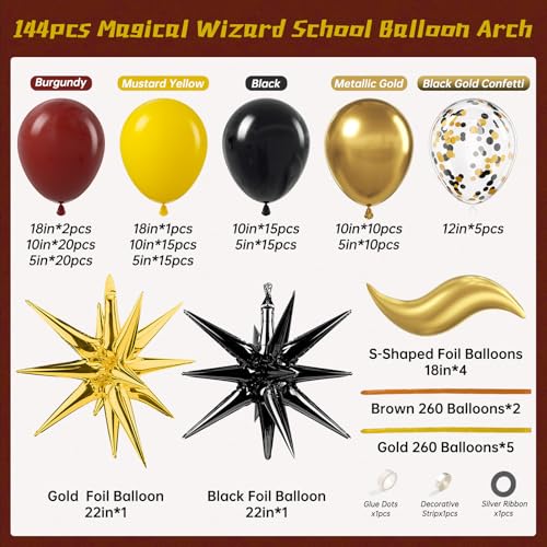 144pcs Magical Wizard Balloon Arch Kit for Party Decorations