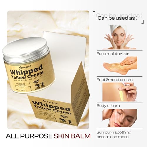 Organic Beef Tallow Skin Balm with Honey - Deep Moisturizer for All Skin Types