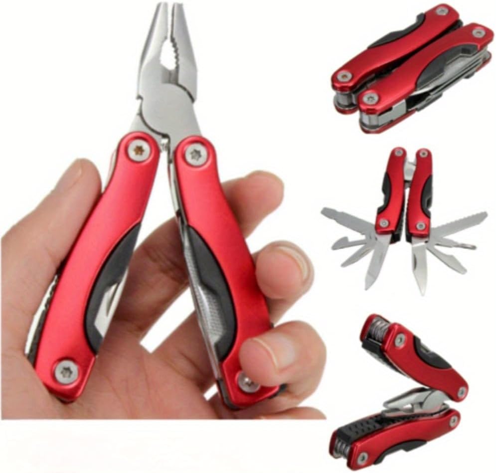 9-In-1 Stainless Steel Portable Multi Tool Plier - Essential Camping Gear & Survival Accessories