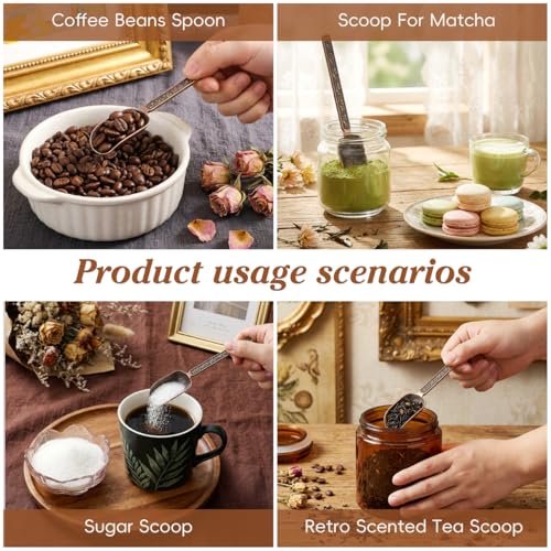 Kichvoe Vintage Copper Tea Scoop - 6.29-Inch Measuring Spoon for Loose Leaf Tea & Coffee