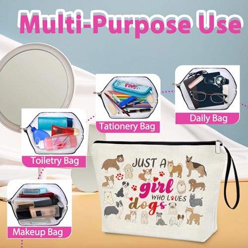 Dog Makeup Bag - Cute Puppy Paw Travel Cosmetic Pouch for Dog Lovers, Gift for Girl & Woman - Creakraft