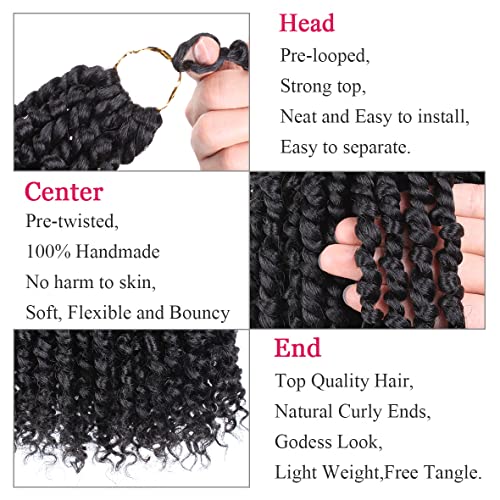 Leeven 10 Inch Pre-Looped Passion Twist Crochet Hair - 1B# (Pack of 8)