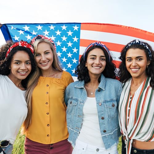 IDDFEVE 4-Pack Patriotic Headbands for Women - 4th of July & Independence Day Accessories