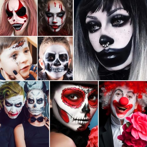 Afflano Halloween Face Paint Kit 11Pcs for Clown Vampire Zombie Cosplay