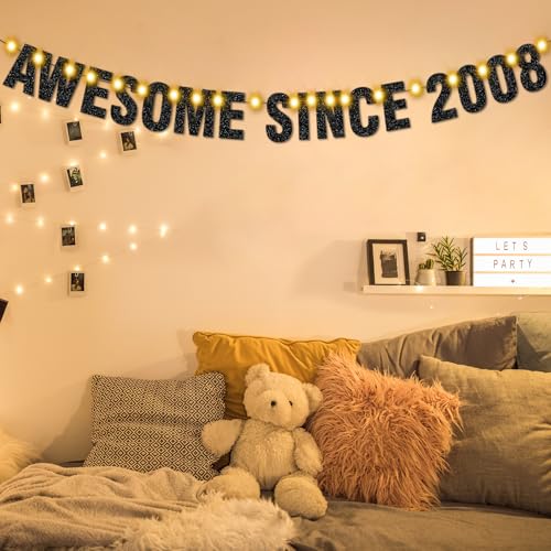 Awesome Since 2008 18th Birthday Banner with LED Lights