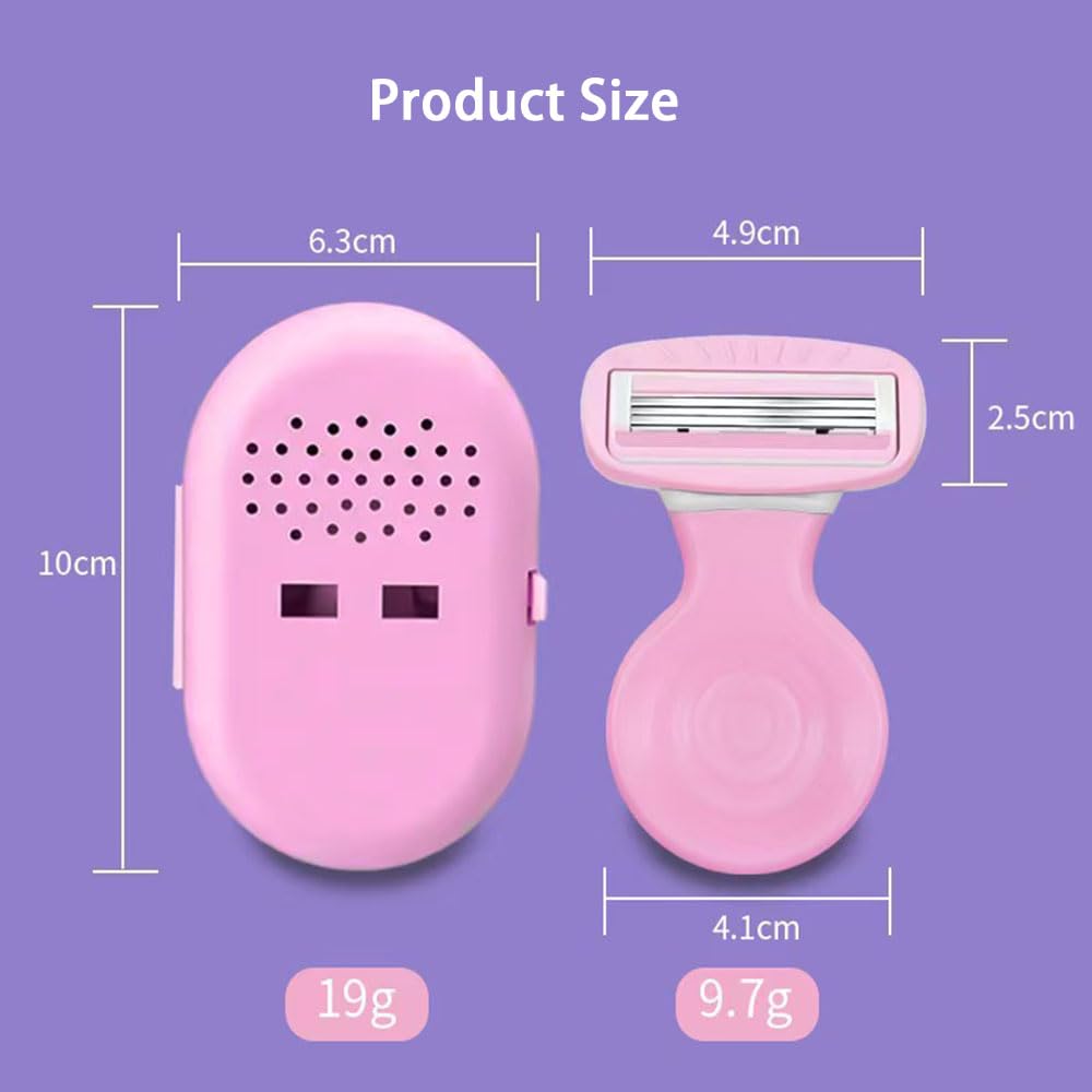 New women's anti-scratch razor, safety razor, designed for a close, smooth shave and shave Standard 1 blade (Purple + 3 tips)