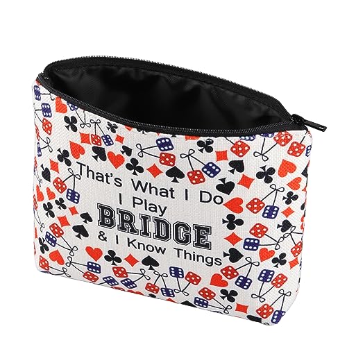 Bridge Player Cosmetic Bag, Waterproof Travel Makeup Pouch for Cards