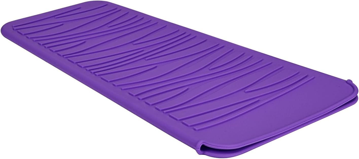 Silicone Heat Resistant Mat for Hair Styling Tools - Grey Flat Pouch | 11 x 5.3 Inches, 480°F
