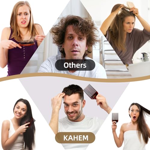 KAHEM Wide Tooth Pick Comb for Long Curly Hair - Detangling & Styling Tool