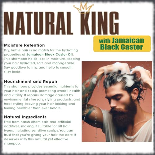 Natural King Jamaican Black Castor Shampoo & Beard Oil Set - 2 Piece