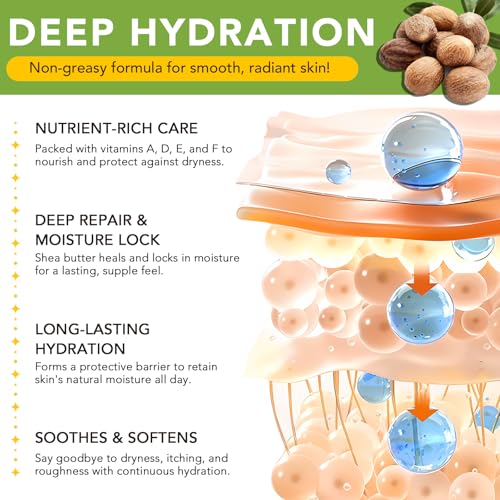 Alstaky Raw Organic Shea Butter - 100% Pure Deep Hydration for Body & Hair