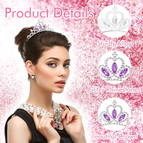 Silver Crystal Tiara Crown for Women - Rhinestone Hair Accessory